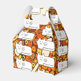 Cartooneske katten krabbel lijn teken favoriet doz bedankdoosjes