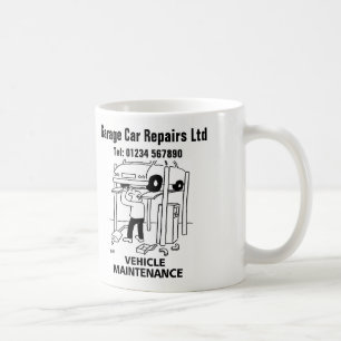 Cartooneske koffiebeker voor voertuigonderhoud koffiemok