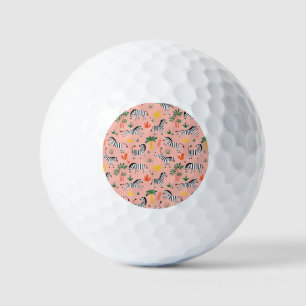 Cartooneske zebras Grappig naadloos patroon Golfballen