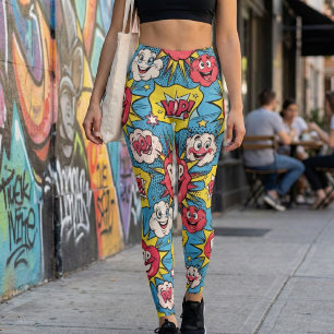 Cartoonexplosie Pret Design - Strips Pop Art Ontpl Leggings