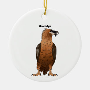 Cartoonillustratie van baardgeier  keramisch ornament