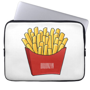 Cartoonillustratie van friet laptop sleeve