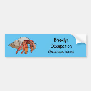 Cartoonillustratie van heremietkreeft bumpersticker