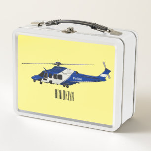 Cartoonillustratie van politiehelikopter 