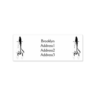 Cartoonillustratie van raketten rubberstempel
