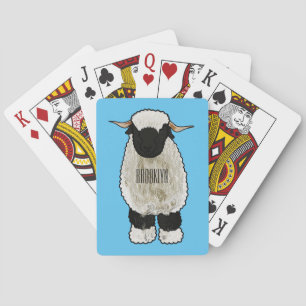 Cartoonillustratie van Valais Blacknose-schaap Pokerkaarten