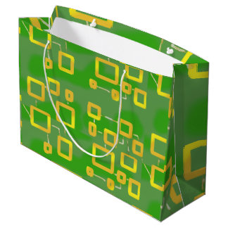 Cartoonish Groene Geometrische Gift Bag Groot Cadeauzakje