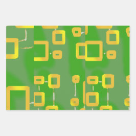 CartoonishGreen Wrapping Paper Flat Sheet Set van 