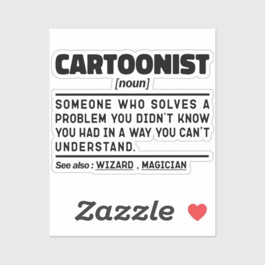 Cartoonist Noun Definition Sarcastische Gezegden G Sticker (Vel)