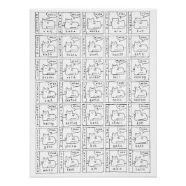 Cartoonkatten Verschillende Talen Glanzende Poster Perfect Poster
