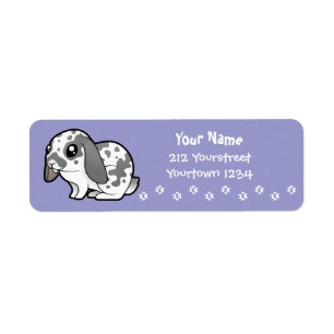 Cartoonkonijn (slappe oor glad haar) etiket
