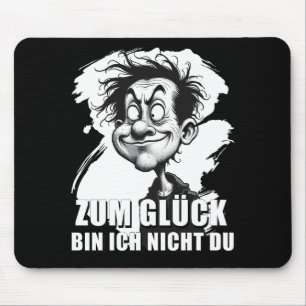 Cartoonkunst met "Gelukkig..."-citaat Muismat