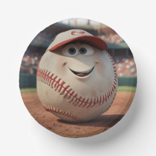 Cartoons Baseball Verjaardag Papieren Kommen