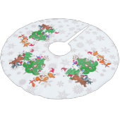 Cartoons dansen rond de kerstboom kerstboom rok (Gekanteld)