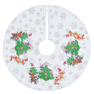 Cartoons dansen rond de kerstboom rok