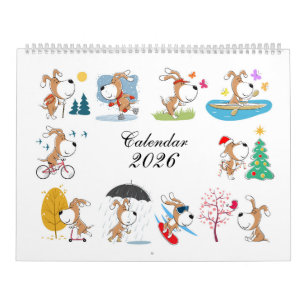 Cartoons Grappige Knuffelbare Puppy Hond Liefhebbe Kalender