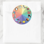 cartoons voor kinderen ronde sticker (Tas)