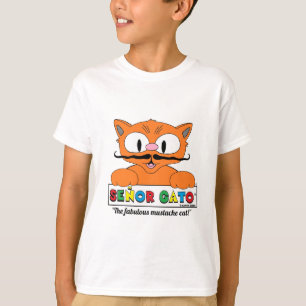 Cartoonsnorbaard Kat Grappig Humoristisch T-shirt
