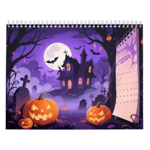 Cartoonstijl Halloween-kunst Kalender