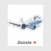 Cartoonvliegtuig Sticker (Vel)