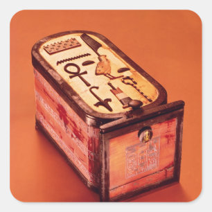 Cartouchvormige doos vierkante sticker