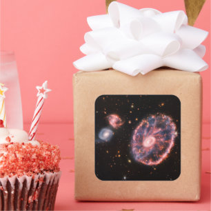 Cartwheel Galaxy, James Webb Space Telescope Vierkante Sticker