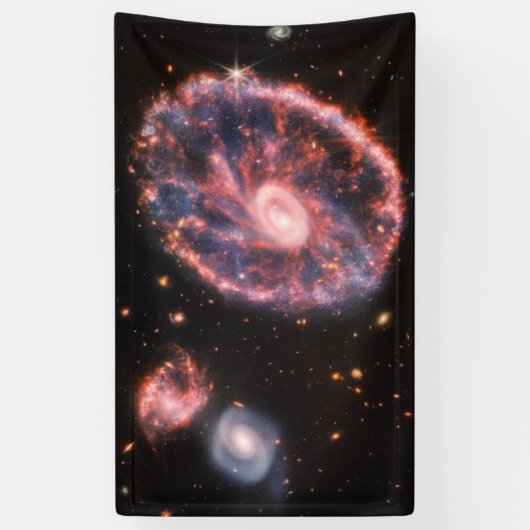 Cartwheel Galaxy JWST James Webb Space Telescope Spandoek (Verticaal)