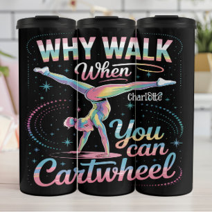 Cartwheel Joy: Gymnastiek, Regenboog, Energie Thermosbeker