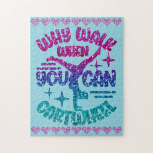 Cartwheel Love Pastel Magenta Paarse Turquoise Legpuzzel