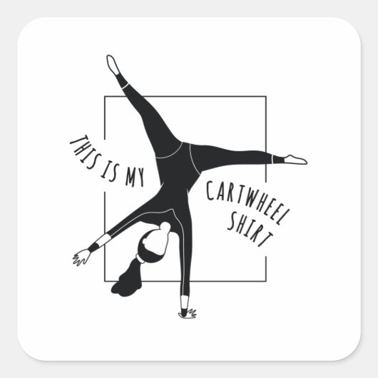 Cartwheel Shirt Vierkante Sticker (Voorkant)