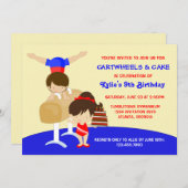Cartwheels en Cupcakes Gymnastics Birthday Party Kaart (Voorkant / Achterkant)