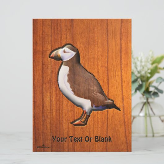 Carved Atlantic Puffin (Staand voorkant)
