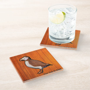 Carved Atlantic Puffin Beverage Coaster Glazen Onderzetter
