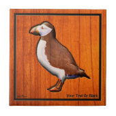 Carved Atlantic Puffin Tegeltje (Voorkant)