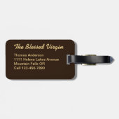 Carved Devotion Wooden Mary Bagagelabel (Achterkant horizontaal)