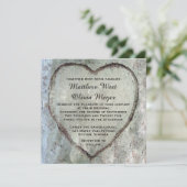 Carved Heart Birch Tree Wedding Kaart (Staand voorkant)