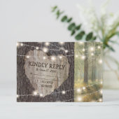 Carved Heart Tree Wedding RSVP (Staand voorkant)