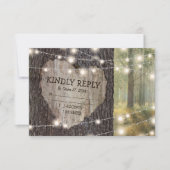 Carved Heart Tree Wedding RSVP Kaartje (Voorkant)