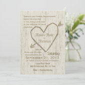 Carved Heart Wedding Kaart (Staand voorkant)