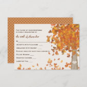 Carved Initialen Tree Weddenschap RSVP-reactiekaar RSVP Kaartje (Voorkant / Achterkant)