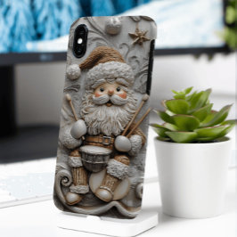 Carved Look Santa Claus Drummer iPhone 11 Pro Max Hoesje