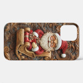 Carved Look Santa Rijden in Sled Case-Mate iPhone Case (Achterkant (horizontaal))