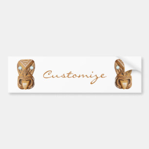 Carved Maori Tiki Face Thunder_Cove Bumpersticker