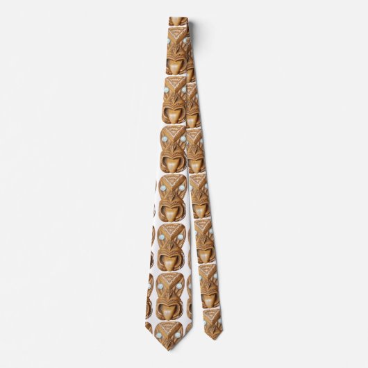 Carved Maori Tiki Face Thunder_Cove Stropdas (Voorkant)