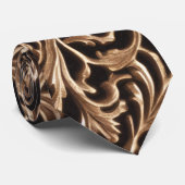 Carved Metal Baroque Floral Damask Stropdas (Opgerold)