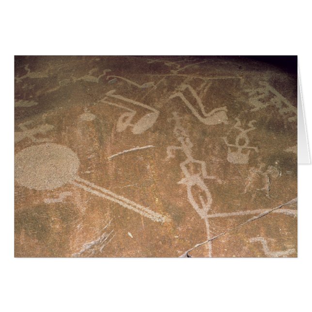 Carved petroglyph die figuren afschilderen (Voorkant Horizontaal)