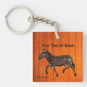 Carved Polka Dot Zebra Sleutelhanger