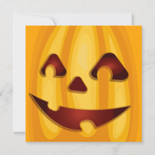 Carved pomkin glimlachend Halloween design Feestdagenkaart