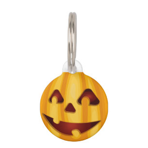 Carved pomkin glimlachend Halloween design Huisdierpenning