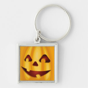 Carved pomkin glimlachend Halloween design Sleutelhanger
